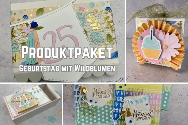 Stampin’ Up!, Geburtstag mit Wildblumen, handgemachte Karten, Bastelideen Geburtstag, Geschenkverpackung basteln, DIY Geburtstagskarten, Wildblumen-Designs, Stampin’ Up! Produkte bestellen